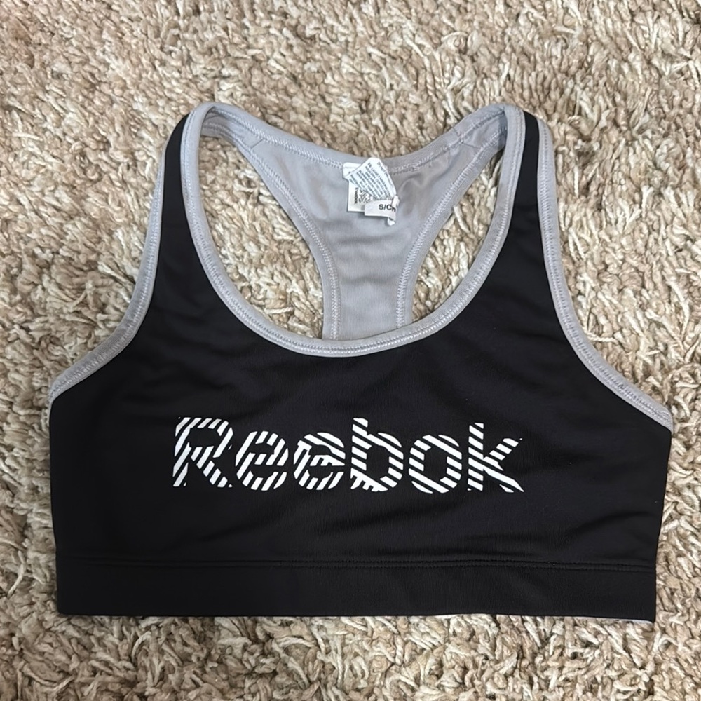 Reebok Black and Gray Racerback Bra